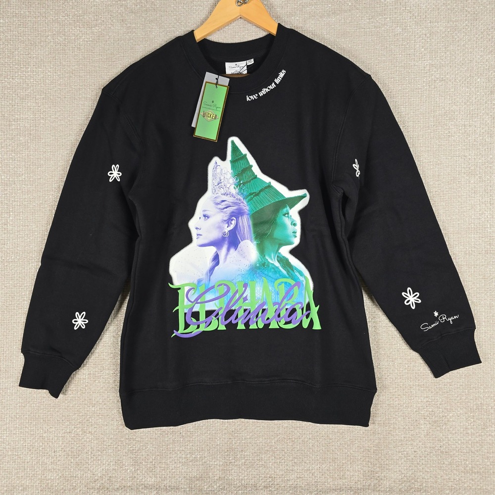 Samii Ryan x Wicked Glinda Elphaba Graphic Sweatshirt Black XS New
